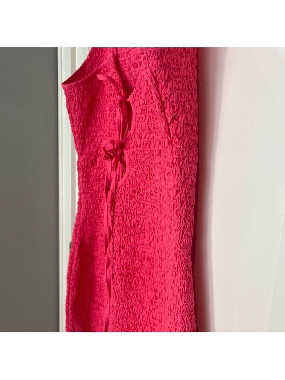 Free People Iyla Smocked Mini Dress Pink XL Adjustable Straps - Picture 5 of 14